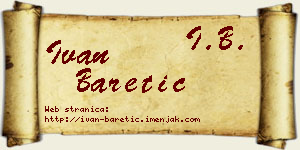 Ivan Baretić vizit kartica